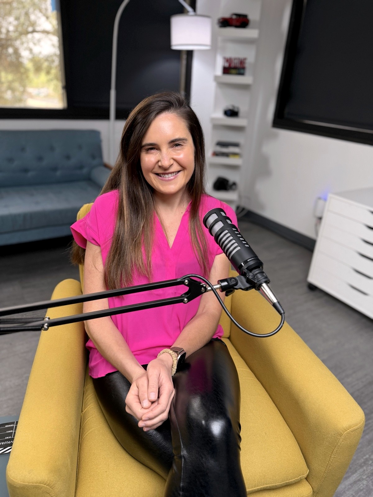 Willa Kammerer recording The Firestarter Podcast