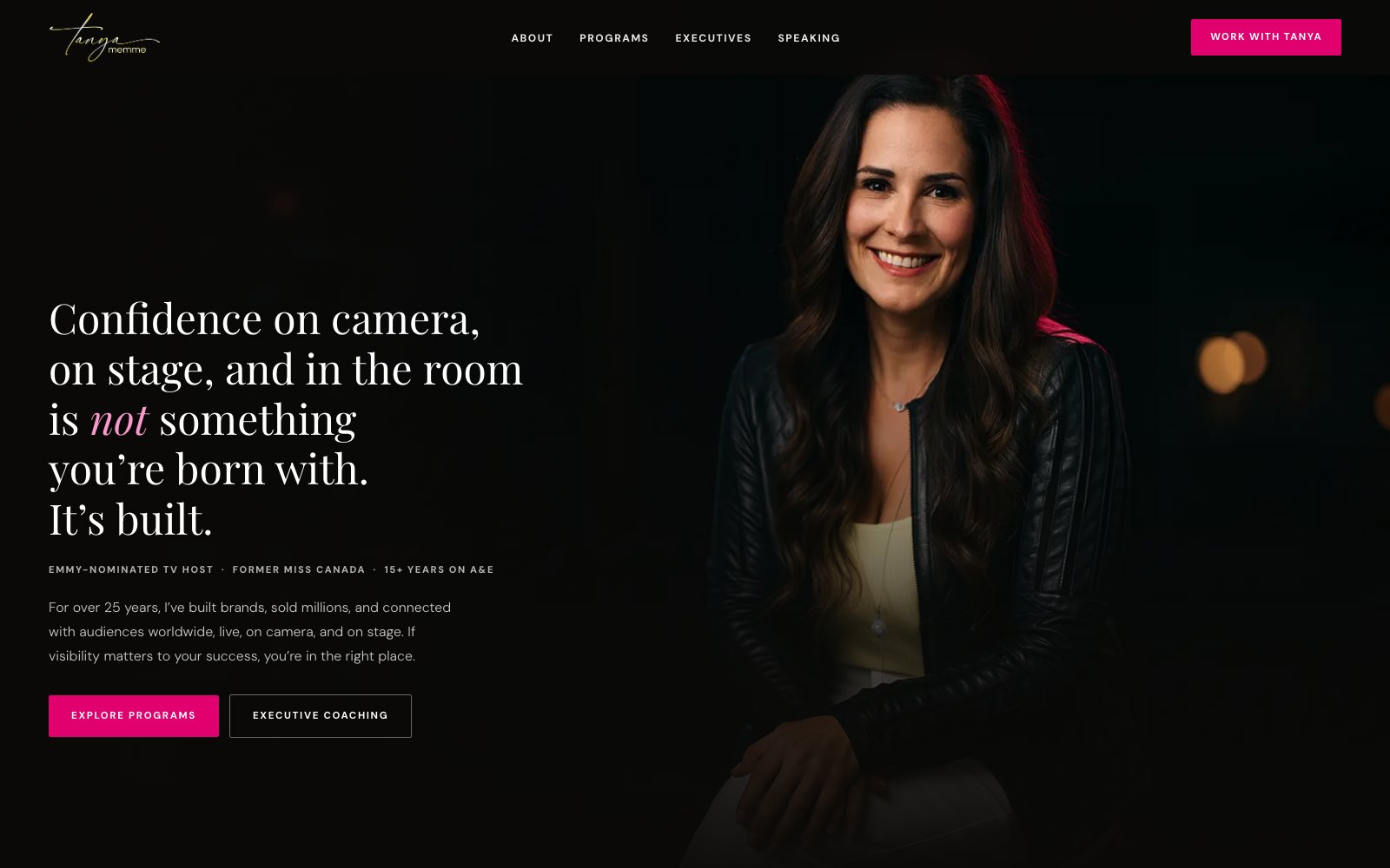Tanya Memme's new brand direction by Firestarter: a lit stage